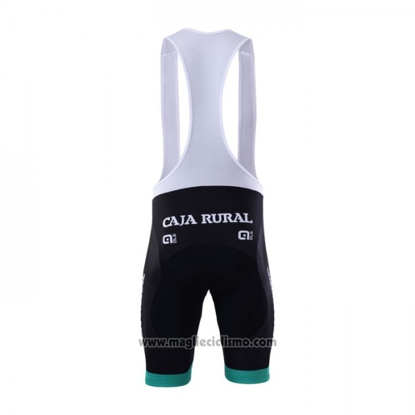 2018 Abbigliamento Ciclismo Caja Rural Verde Bianco Manica Corta e Salopette